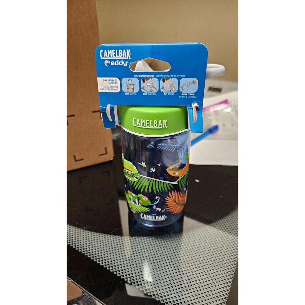 Camelbak Eddy Kids Spill-proof Water Drink Bottle Jungle Animals Chameleon NEW